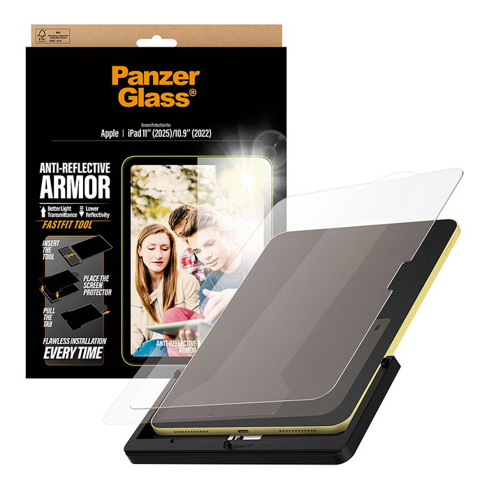 PanzerGlass Anti-Reflective Armor Screen Protector para iPad 11 (2025) y iPad 10.9 (2022) | Ultra-Wide Fit con Fastfit, Antirreflejo, Antirayones