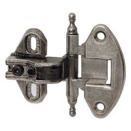 HERRAJES ALK Bisagra Rústica Zamak con Remate Ø35 mm Acabado Plata Vieja para Muebles Rústicos y Vintage