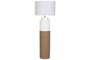 DKD Home Decor Lámpara de pie de cerámica y lino Blanco 50x50x139,5 cm