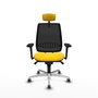 PIQUERAS Y CRESPO Alares Silla de Oficina Sincro con Malla Negra y Asiento Amarillo