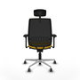PIQUERAS Y CRESPO Alares Silla de Oficina Sincro con Malla Negra y Asiento Amarillo