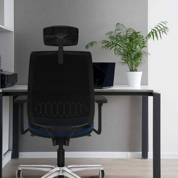 PIQUERAS Y CRESPO Alares Silla de Oficina Sincro con Malla Negra y Asiento Amarillo