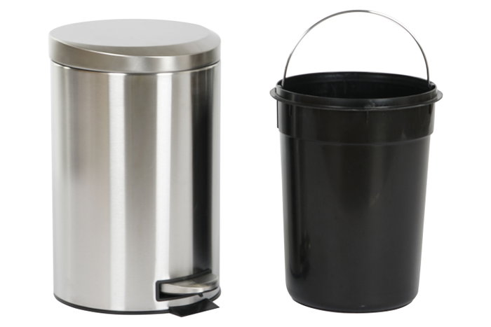 DKD Home Decor Papelera Inox PP 25x25x39 12L Mate Plateado DKD Home Decor Papelera Inox PP 25x25x39 12L Mate Plateado