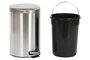 DKD Home Decor Papelera Inox PP 25x25x39 12L Mate Plateado