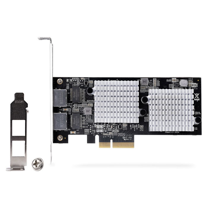 StarTech.com Tarjeta de Red PCI Express Ethernet de 2 Puertos 10 Gigabit 10Gbe LAN RJ45 NBASE-T 10GBASE-T para PC y Servidor
