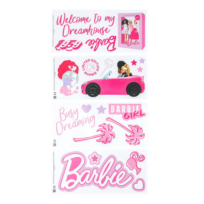 Paladone Letrero Barbie Personalizable para Dormitorio, 25x10 cm en Metal Reversible con Pegatinas