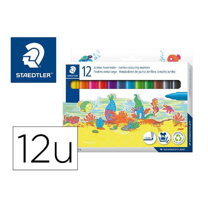 Staedtler Rotuladores Noris 340 Multicolor Estuche de 12 Unidades, Trazo 3 mm