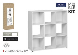 Inde Estantería Cubo 9 Compartimentos Moblekit, Mueble de Almacenaje 91.2 x 29.7 x 91.2 cm