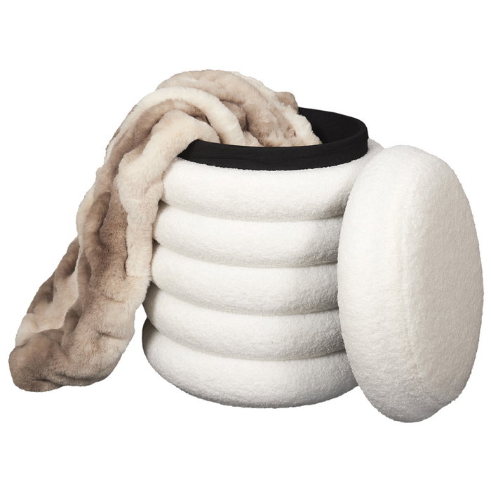 Home Deco Factory Puf Almacenaje Freya Colección Natural Poliéster