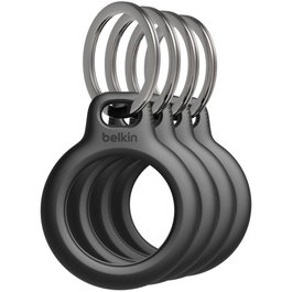 Belkin Pack de 4 Fundas con Anilla para Apple AirTag, Negro MSC001BTBK