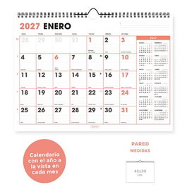 SENFORT Calendario Office Mensual para Pared 2027 420x300 mm