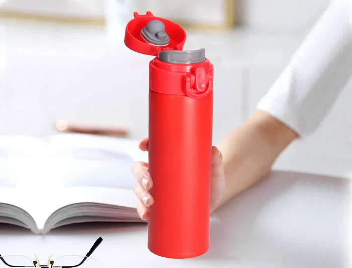 Liderpapel Termo Acero Inoxidable con Apertura Fácil con Botón 330 ml