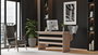 Hanah Home Mesa de Estudio Moderna Roble y Negro Vo1-Ob 140x60x73.8cm