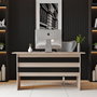 Hanah Home Mesa de Estudio Moderna Roble y Negro Vo1-Ob 140x60x73.8cm