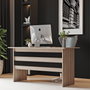 Hanah Home Mesa de Estudio Moderna Roble y Negro Vo1-Ob 140x60x73.8cm
