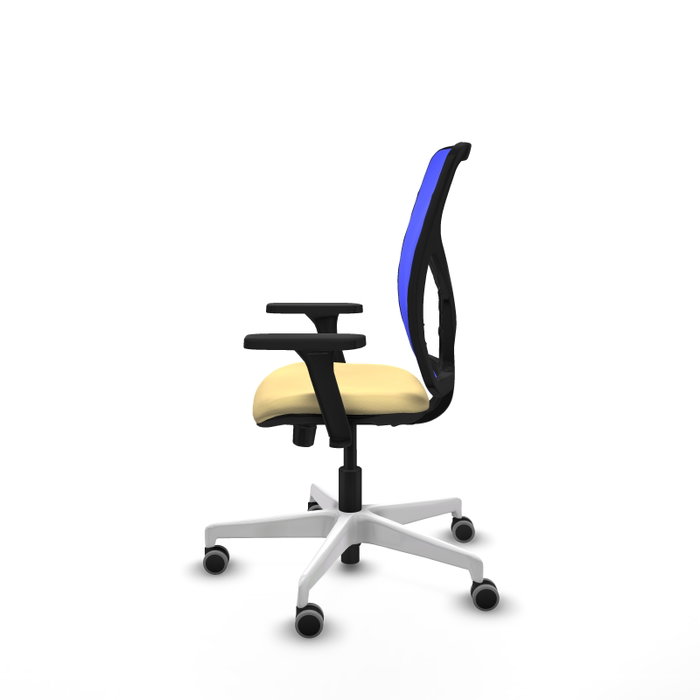 PIQUERAS Y CRESPO Silla de oficina Motilla con mecanismo Sincro/Traslack, Crema y Azul