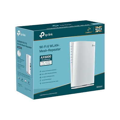 TP-Link RE6000XD AX6000 Wi-Fi Mesh Extender/Amplificador de Rango Doble Banda, Wi-Fi 6, hasta 6000 Mbps, 3 Puertos LAN, Blanco