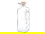 Vivalto Aceitera Cuadrada de Vidrio con Asa y Tapón de Corcho - 330 ml - 6x19x6 cm, Transparente (Set de 24)