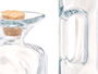 Vivalto Aceitera Cuadrada de Vidrio con Asa y Tapón de Corcho - 330 ml - 6x19x6 cm, Transparente (Set de 24)