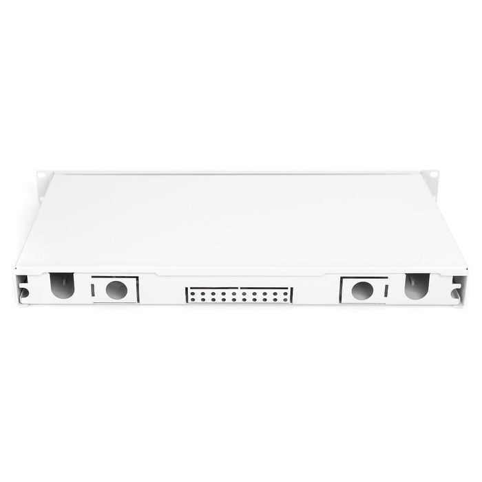 Digitus LWL Spleißbox 1HE bestückt 6x LC DX OM4 grau - Caja de empalme de fibra óptica 1U, Acero, Gris