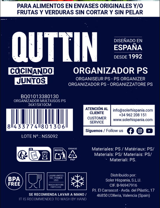 Quttin Organizador Multiusos PS Quttin Organizador Multiusos PS