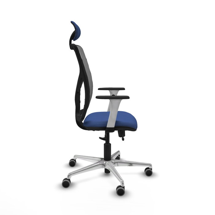 PIQUERAS Y CRESPO Silla de oficina Motilla con mecanismo Sincro/Traslack, Azul marino y Gris