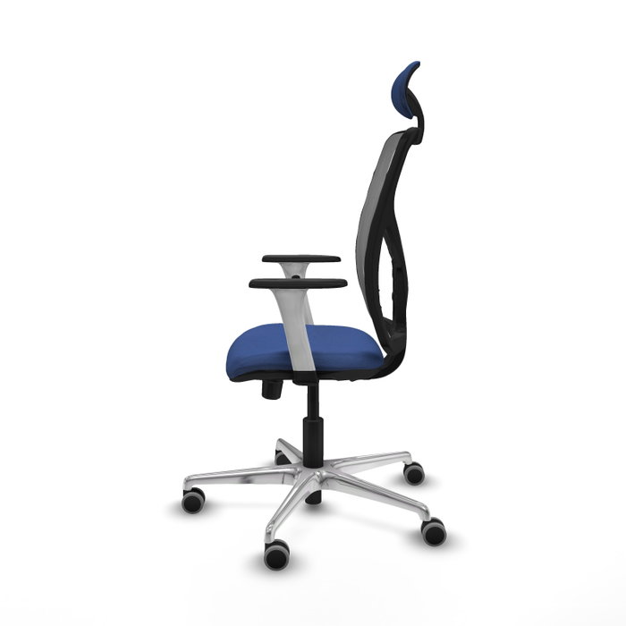 PIQUERAS Y CRESPO Silla de oficina Motilla con mecanismo Sincro/Traslack, Azul marino y Gris