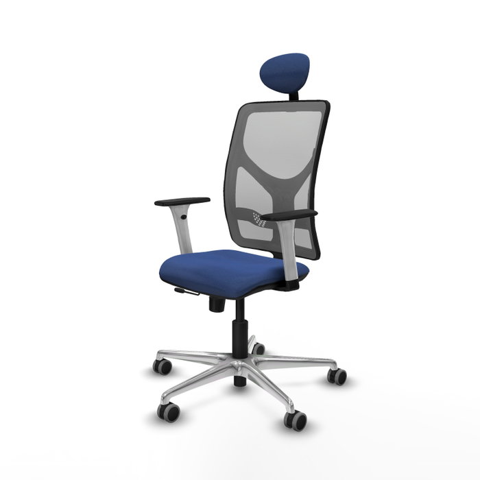 PIQUERAS Y CRESPO Silla de oficina Motilla con mecanismo Sincro/Traslack, Azul marino y Gris
