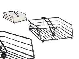 Kinvara Servilletero Metal Negro Cuadrado 19x7.5x19.5 cm (Set de 6)