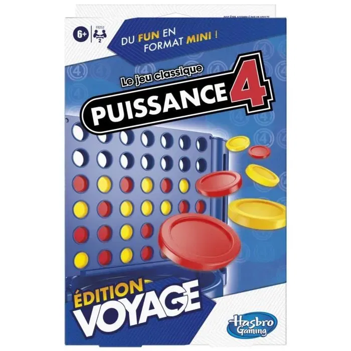 Hasbro Gaming Power 4 Voyage, juego de mesa de viaje para 2 jugadores a partir de 6 años, HAS5010996163820