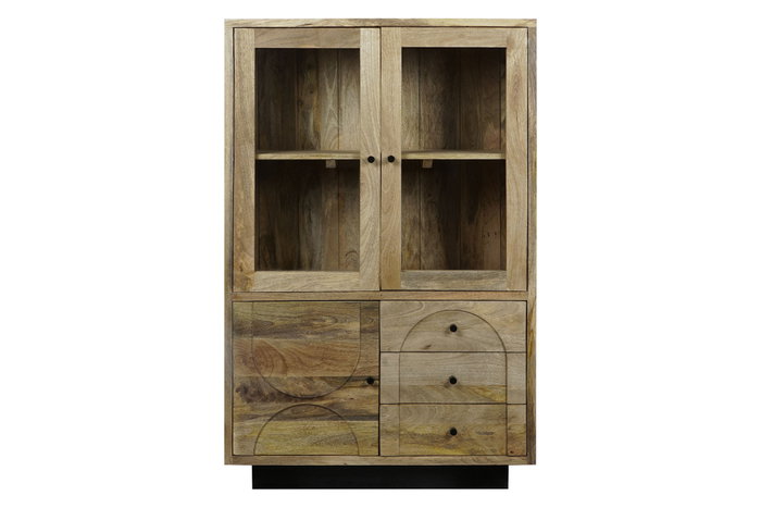 DKD Home Decor Vitrina Moderno Mango y Cristal 90 x 40 x 142 cm