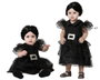 Disfraz de Fantasma para Bebé Niña Negro con Vestido y Capucha 6-12 Meses Halloween