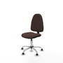 Silla de oficina Algarra con mecanismo Contacto permanente básico tapizada con Similpiel color Marrón oscuro. Equipada con Base cromada, Sin brazosy Topes
