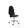 Silla de oficina Algarra con mecanismo Contacto permanente básico tapizada con Similpiel color Marrón oscuro. Equipada con Base cromada, Sin brazosy Topes
