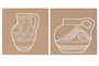DKD Home Decor Cuadro MDF 60x4x60 Tinaja Relieve Surtido de 2