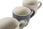 DKD Home Decor Set de 4 Tazas de Porcelana y New Bone Rosa, 410 ml