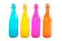 DKD Home Decor Surtido de 12 Botellas de Cristal con Base de Hierro, 1000 ml