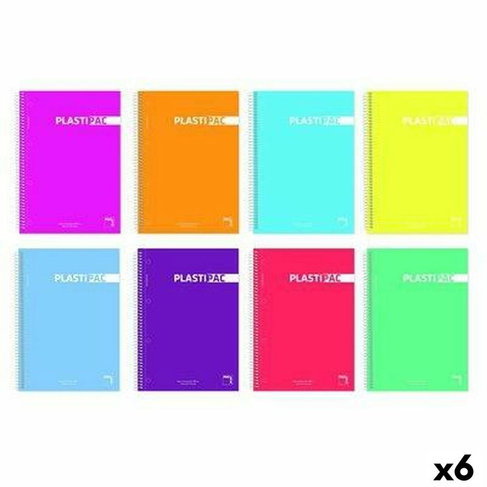 Set de Cuadernos Pacsa PLASTIPAC A4 100 Hojas 4 Piezas (6 Unidades ...