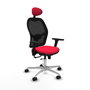 PIQUERAS Y CRESPO Silla de oficina Jorquera con mecanismo Sincro/Traslack, Rojo y Negro