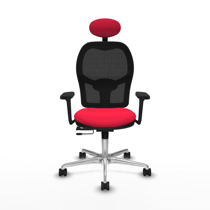 PIQUERAS Y CRESPO Silla de oficina Jorquera con mecanismo Sincro/Traslack, Rojo y Negro