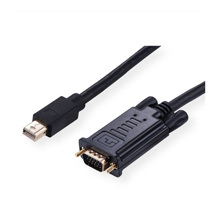 VALUE MINIDP-VGA1M Cable Mini DisplayPort a VGA, 1m, Macho a Macho, Negro VALUE MINIDP-VGA1M Cable Mini DisplayPort a VGA, 1m, Macho a Macho, Negro