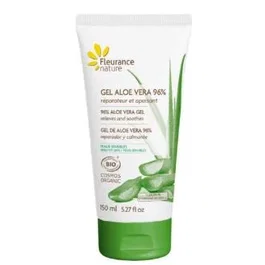 FLEURANCE NATURE Gel de Aloe Vera BIO 150Ml - 96% Gel de Aloe Fresco, Calmante y Reparador para Cara y Cuerpo, Cosmético Orgánico Certificado COSMOS ORGANIC, Vegano
