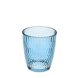 OYV Vaso Azul, Modelo Vibo - Vidrio, Borde Grueso, 95 mm de Alto, Capacidad 31 cl (Set de 6)