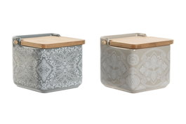 DKD Home Decor Salero Delhi 2023 Dolomite y Bambú