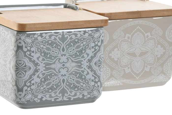 DKD Home Decor Salero Delhi 2023 Dolomite y Bambú DKD Home Decor Salero Delhi 2023 Dolomite y Bambú