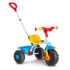 Feber Baby Trike 8/12810 - Triciclo para Niños Mayores de 12 Meses con Estructura Metálica, Cinturón de Seguridad, Asa Regulable, Embrague Manual y Volquete
