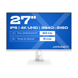 JAPANNEXT Monitor 4K UHD 27 pulgadas IPS Blanco JN-IPS270UHD60F-C65W-HSP-W