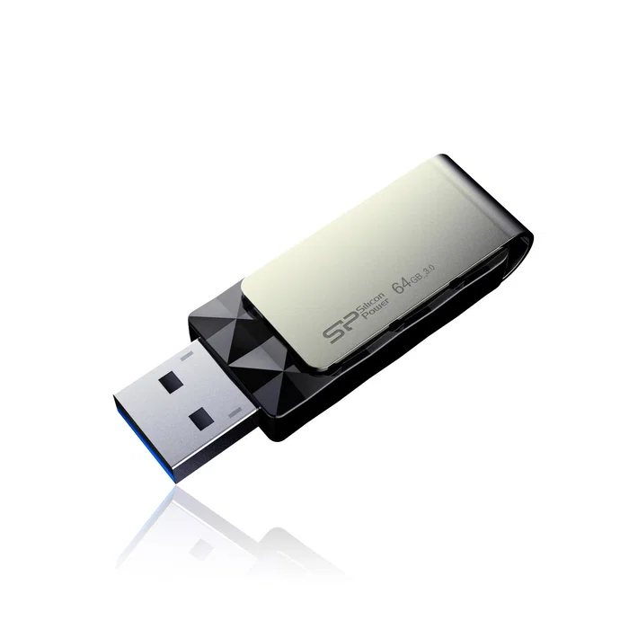 Silicon Power Blaze B30 - Unidad Flash USB 64GB, USB 3.2 Gen 1 (3.1 Gen 1), Color Negro, Sin Tapa