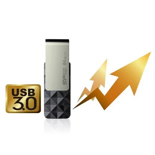 Silicon Power Blaze B30 - Unidad Flash USB 64GB, USB 3.2 Gen 1 (3.1 Gen 1), Color Negro, Sin Tapa
