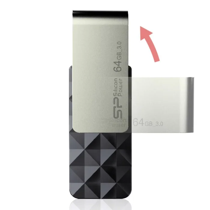 Silicon Power Blaze B30 - Unidad Flash USB 64GB, USB 3.2 Gen 1 (3.1 Gen 1), Color Negro, Sin Tapa